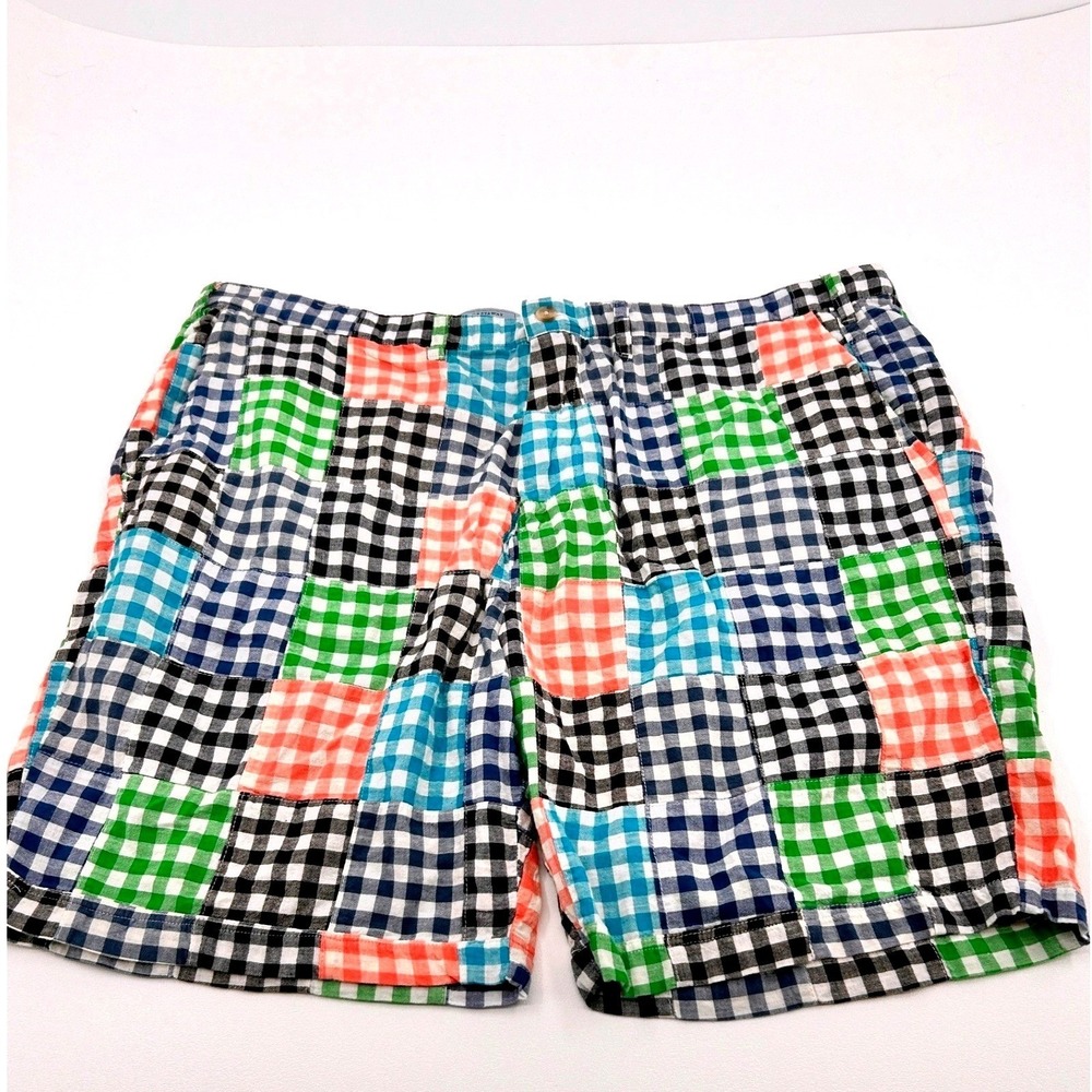 Castaway Nantucket Island Patchwork‎ Shorts Mens 42 Multicolor Gingham Preppy